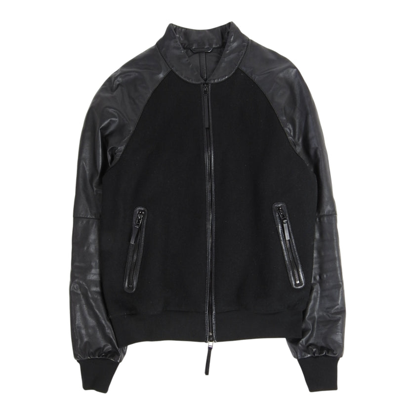Emporio Armani Leather/Wool Bomber Size 48