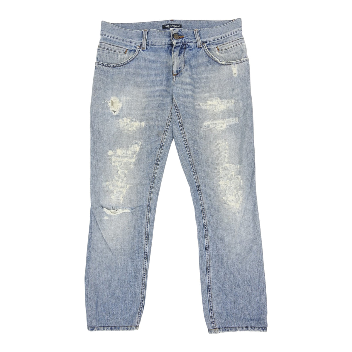 Dolce & Gabbana Distressed Denim Size 46 Blue
