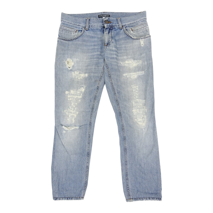 Dolce & Gabbana Distressed Denim Size 46 Blue