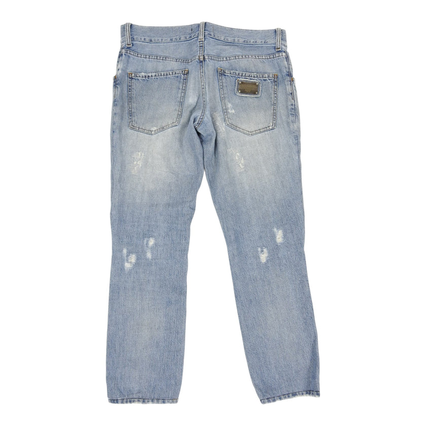 Dolce & Gabbana Distressed Denim Size 46 Blue