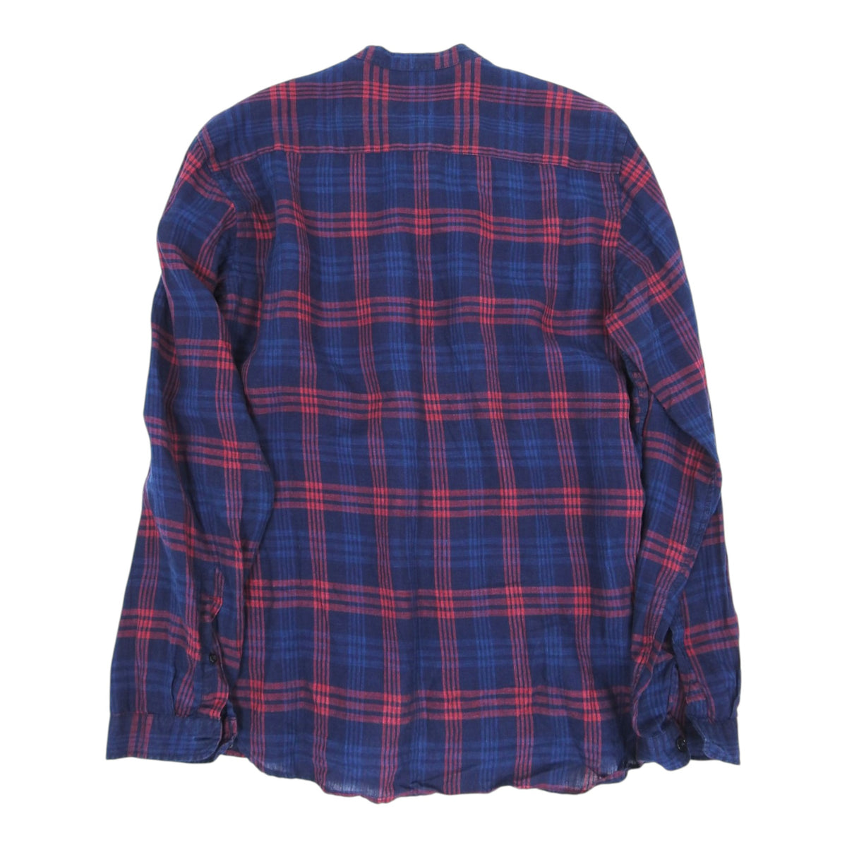 Oliver Spencer Linen Collarless Shirt Size 16