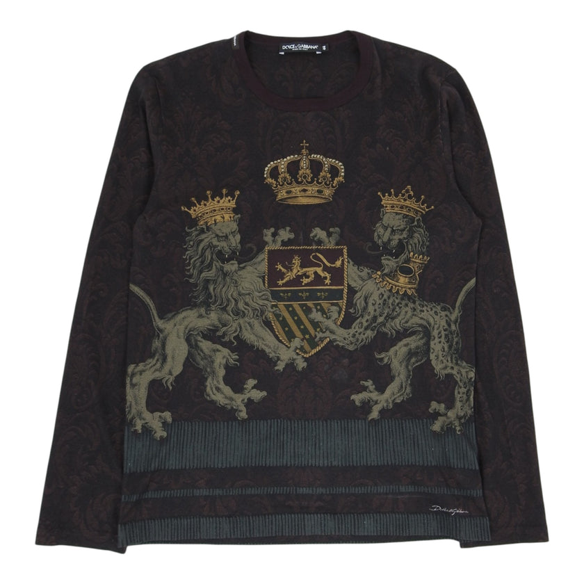Dolce & Gabbana maroon Royal Crest Long Sleeve Size 44