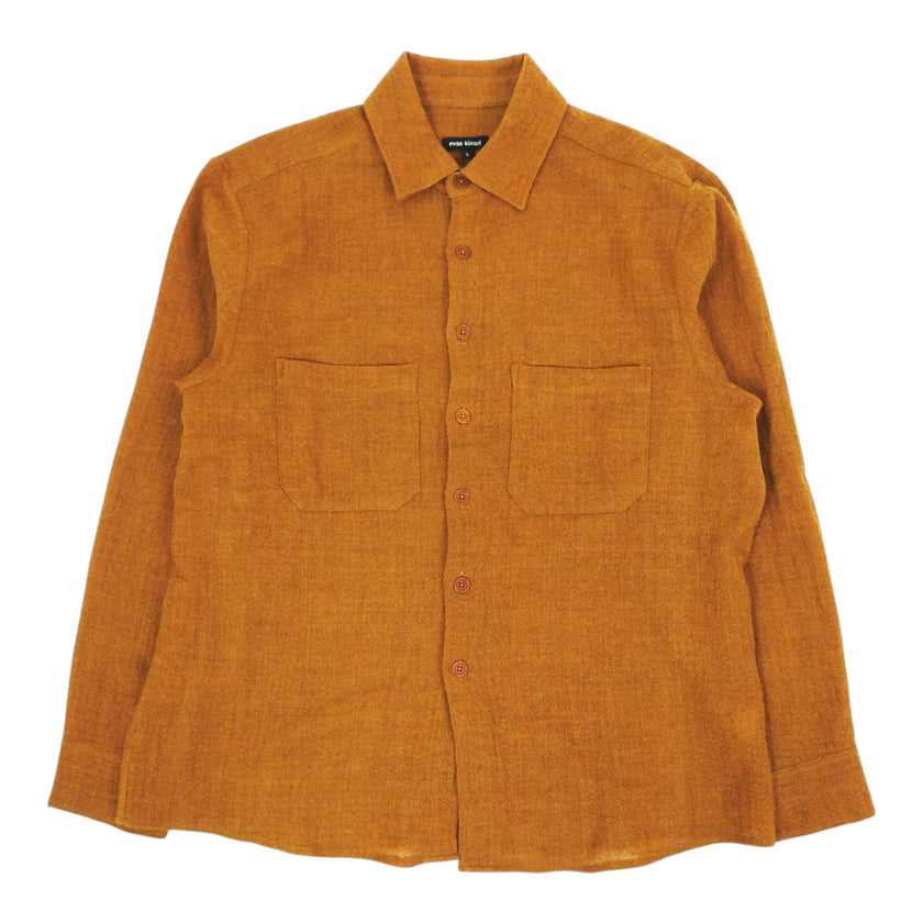 Evan Kinori Wool Overshirt Size Large