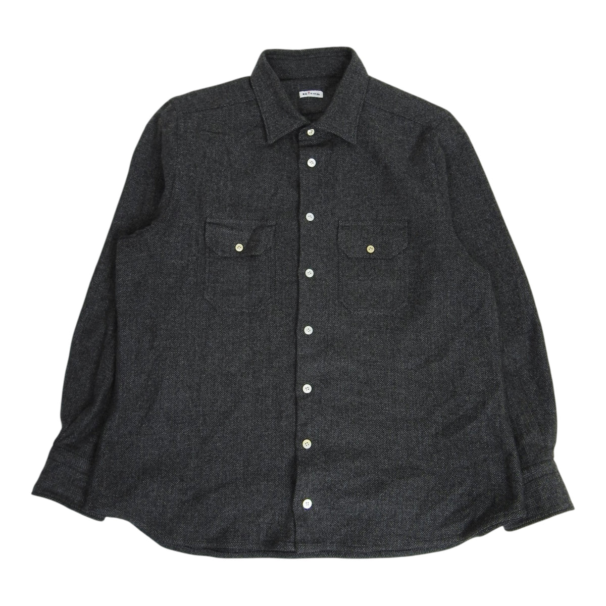 Kiton Herringbone Cashmere Overshirt Size XXL