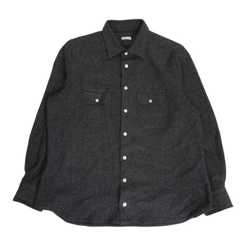 Kiton Herringbone Cashmere Overshirt Size XXL