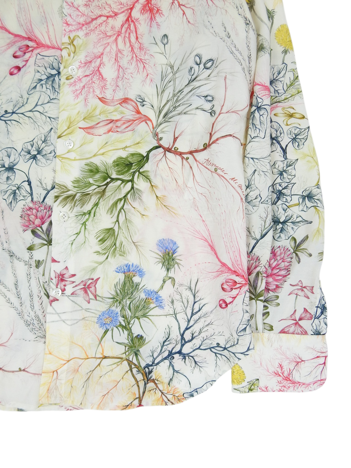 Alexander McQueen Floral Silk Shirt size 15+