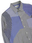 Alexander McQueen Patchwork Multi-Stripe Dress Shirt size 17