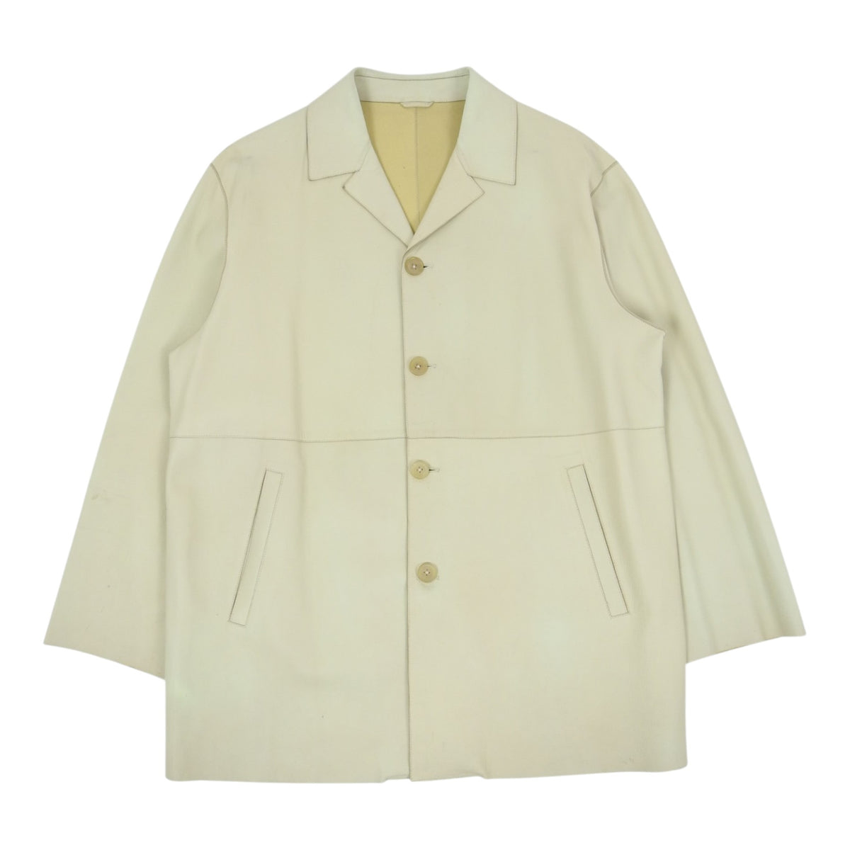 Jil Sander cream Leather Jacket size 50
