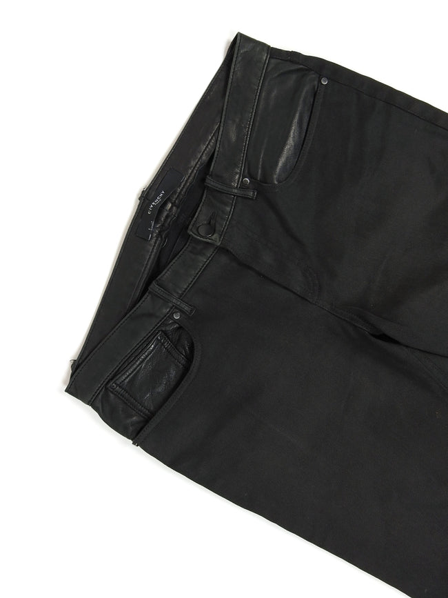 Givenchy Leather Trimmed Jeans Size 30