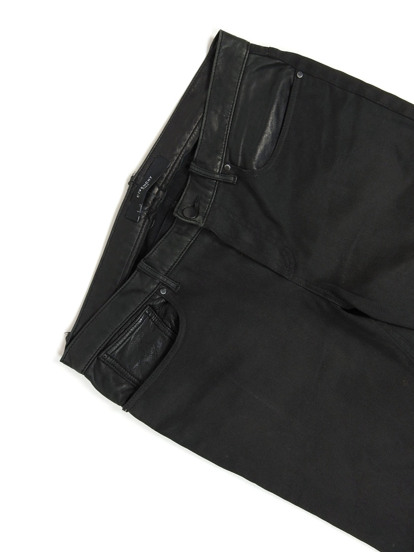 Givenchy Leather Trimmed Jeans Size 30
