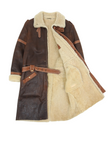 Roberto Cavalli Brown Shearling Leather Coat
