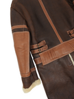 Roberto Cavalli Brown Shearling Leather Coat