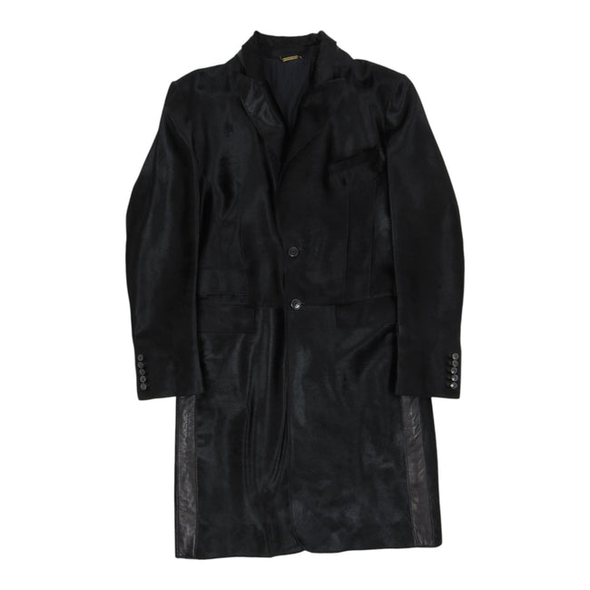 Roberto Cavalli black Ponyhair Coat Size Large