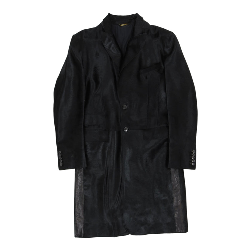 Roberto Cavalli black Ponyhair Coat Size Large