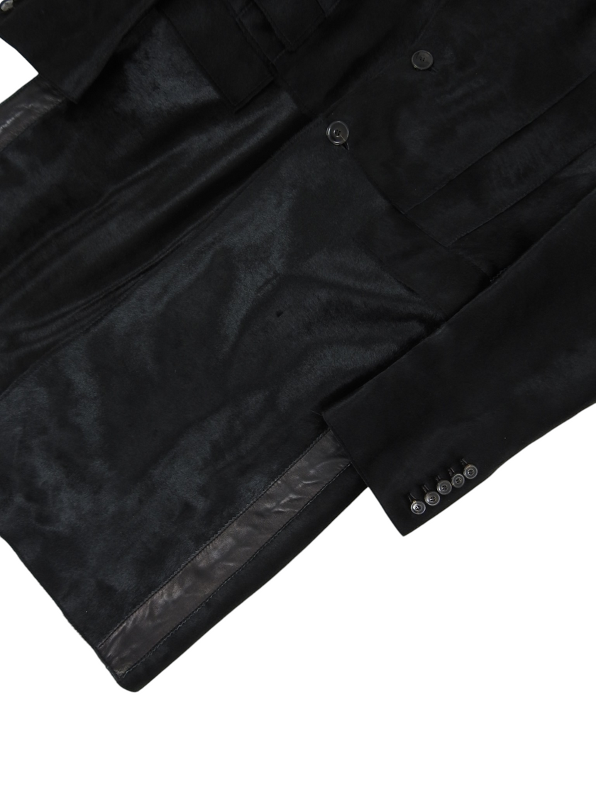 Roberto Cavalli black Ponyhair Coat Size Large