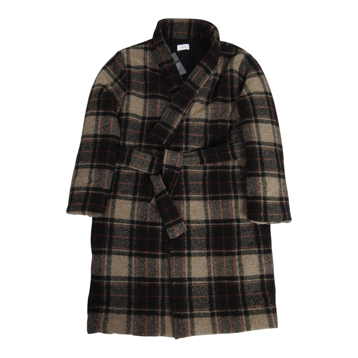 Rhude Plaid Padded Tie Coat Size Large