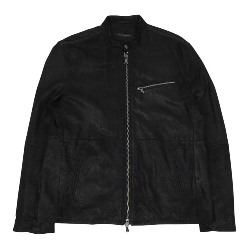 John Varvatos black Goatskin Jacket Size XL