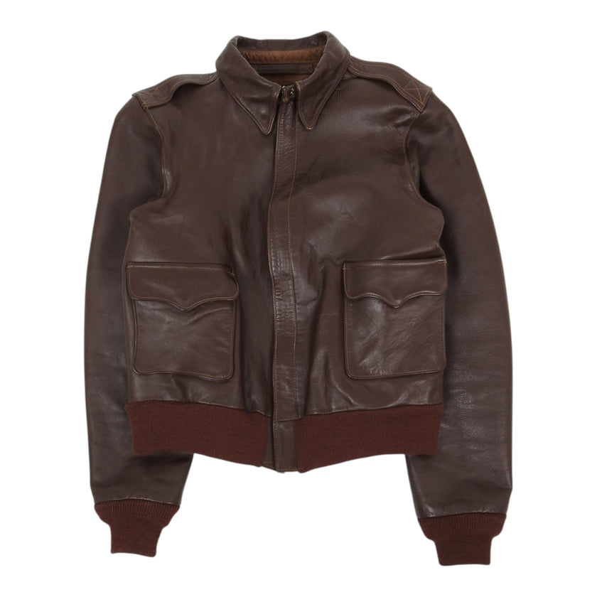 Lost Worlds Leather A-2 Jacket Size 40