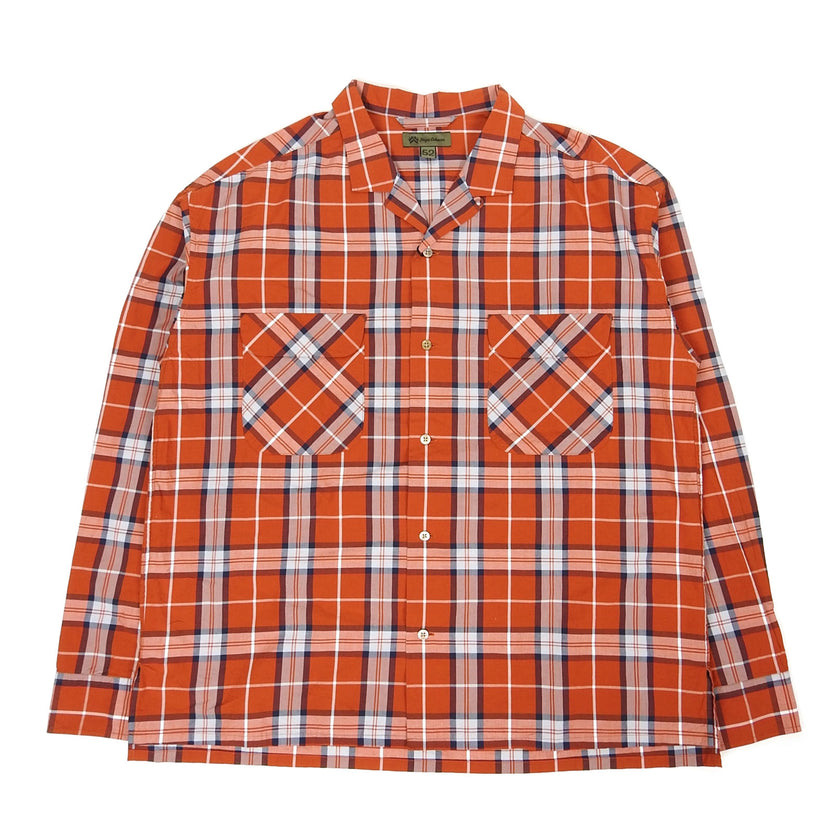 Nigel Cabourn Plaid Camp Collar Shirt Size 46
