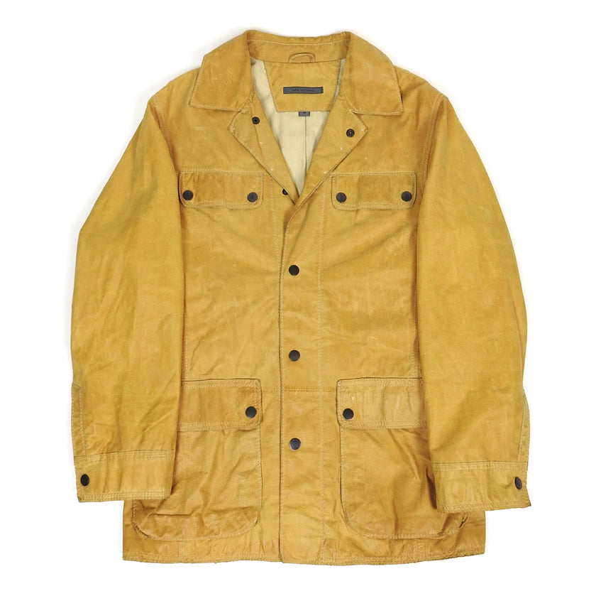 John Varvatos Leather Field Jacket Size 48