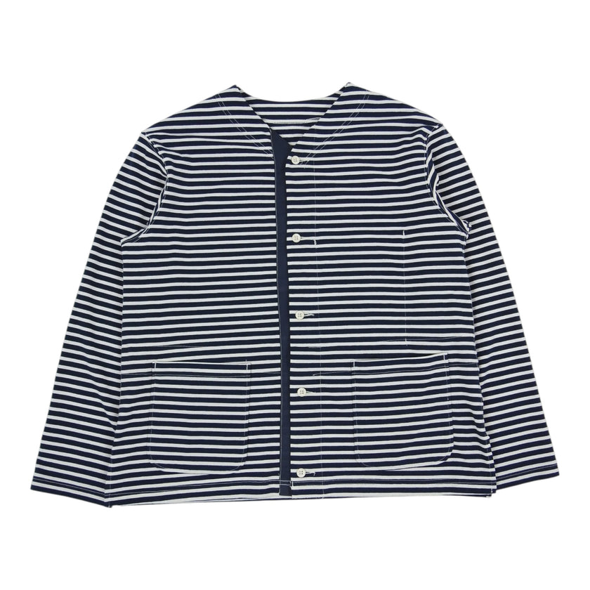 Engineered Garments navy/white Striped Cardigan Size Large