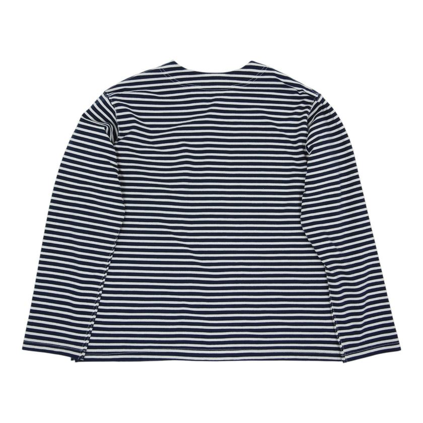 Engineered Garments navy/white Striped Cardigan Size Large