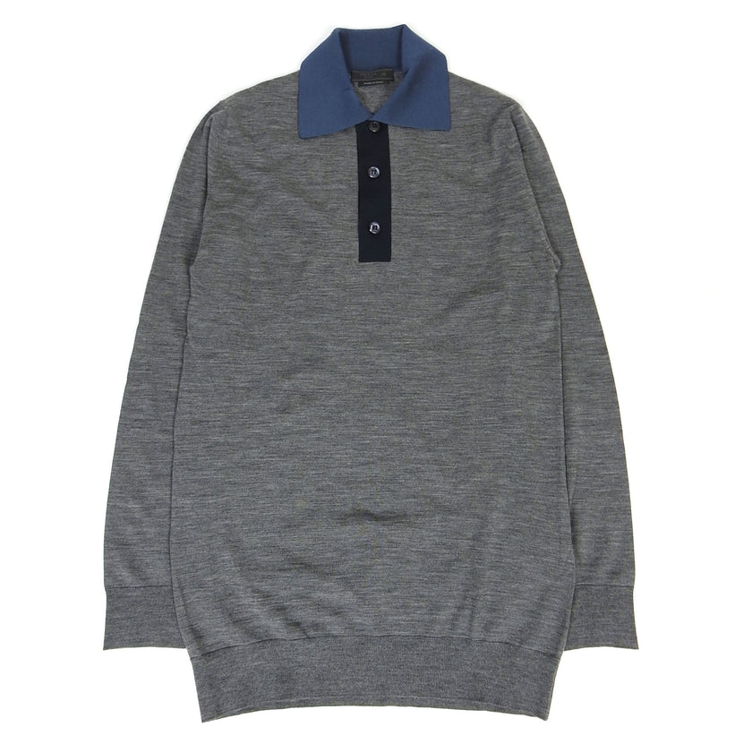 Prada Wool Longsleeve Polo Size 48