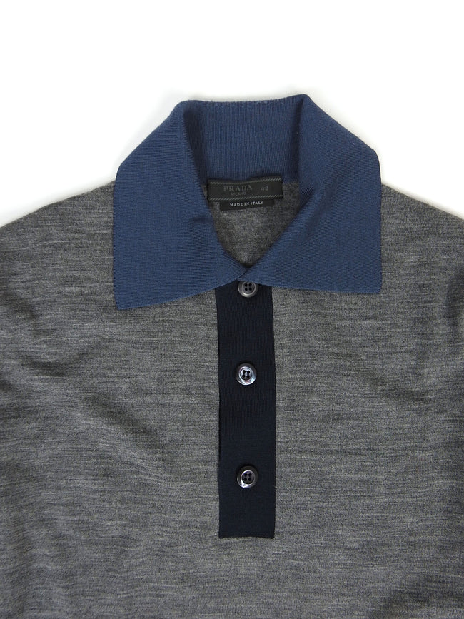 Prada Wool Longsleeve Polo Size 48