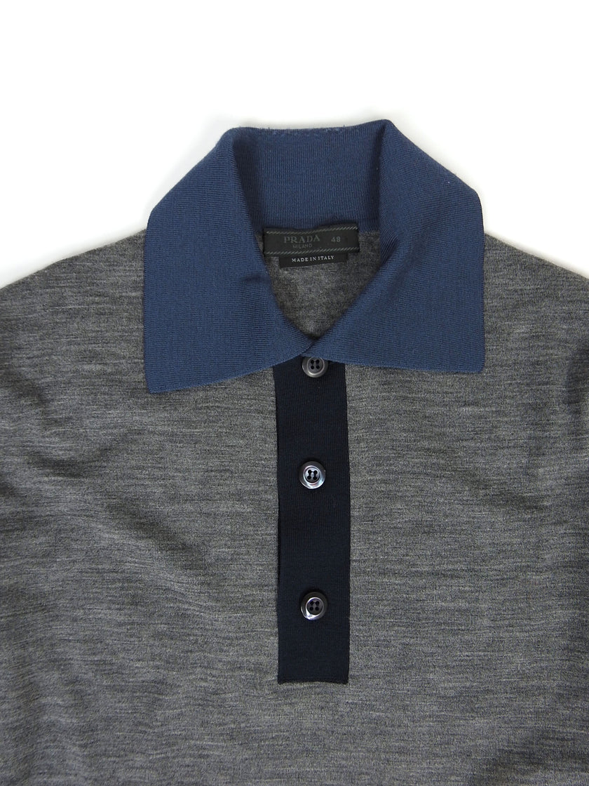 Prada Wool Longsleeve Polo Size 48