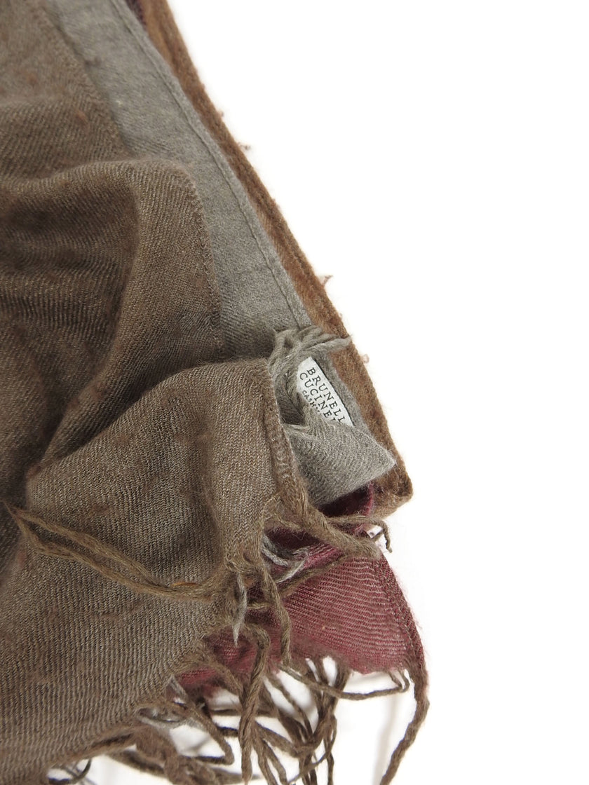 Brunello Cucinelli Check Cashmere Scarf