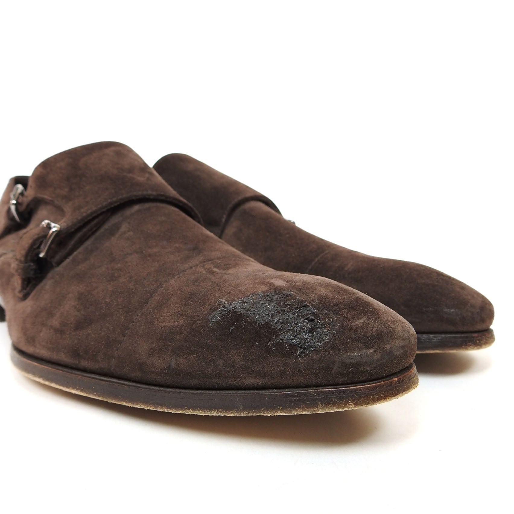 Prada Suede Monk Strap Shoes Size 10