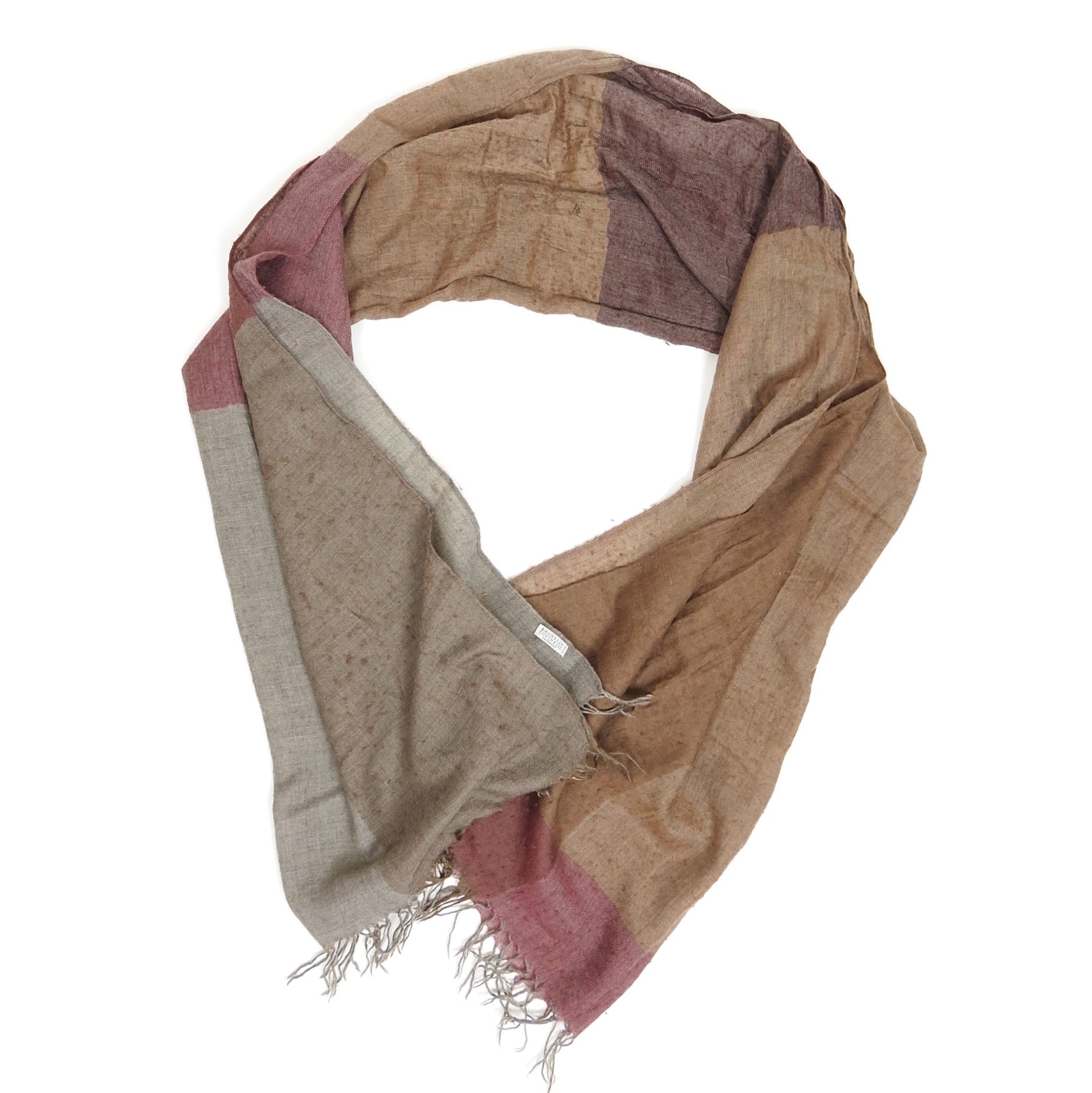 Brunello Cucinelli Check Cashmere Scarf