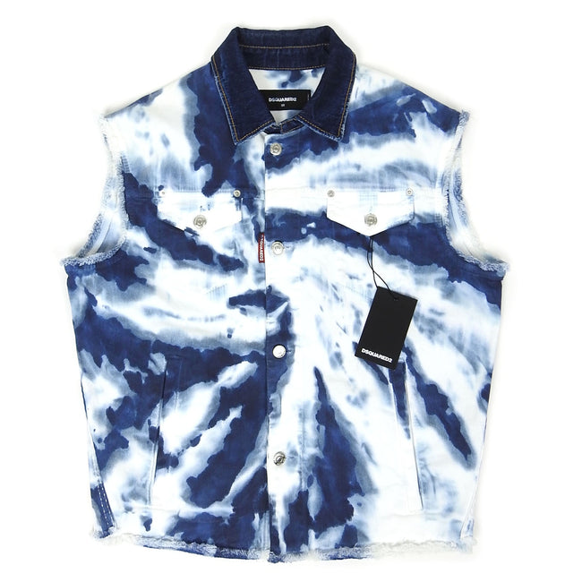 DSquared2 Tie Dye Denim Vest Size 50