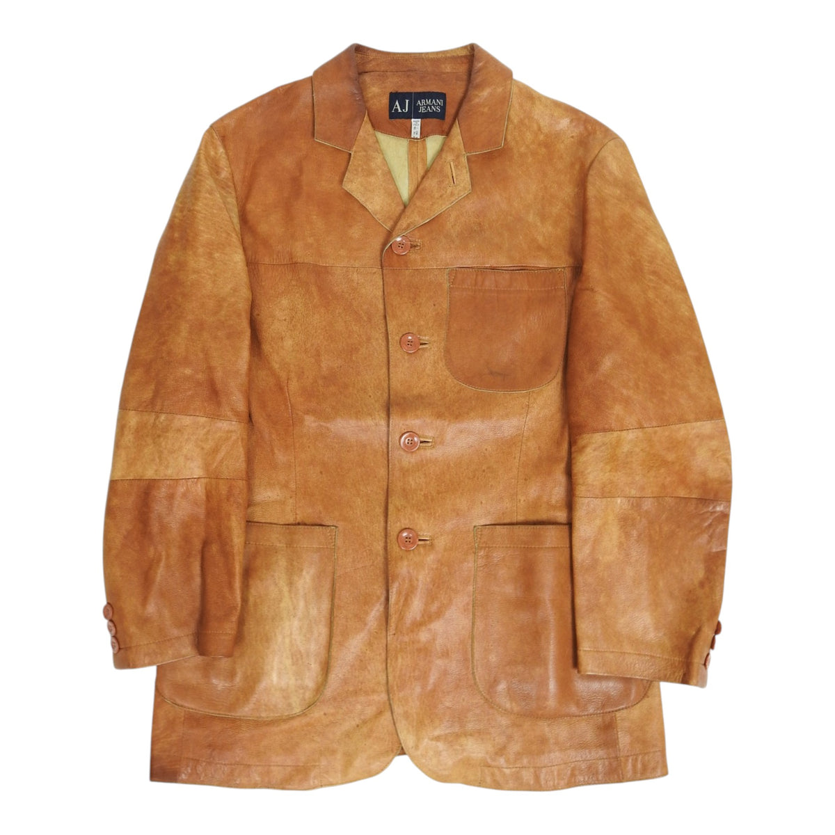 Armani Jeans Leather Jacket Size 50