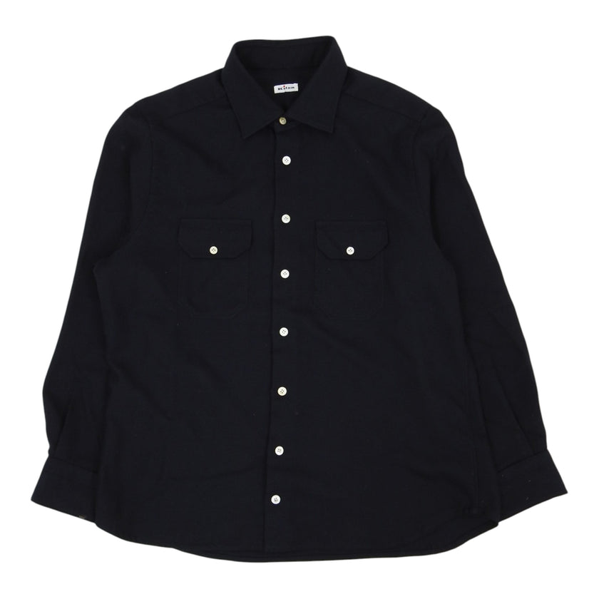 Kiton Cashmere Navy Overshirt Size XXL