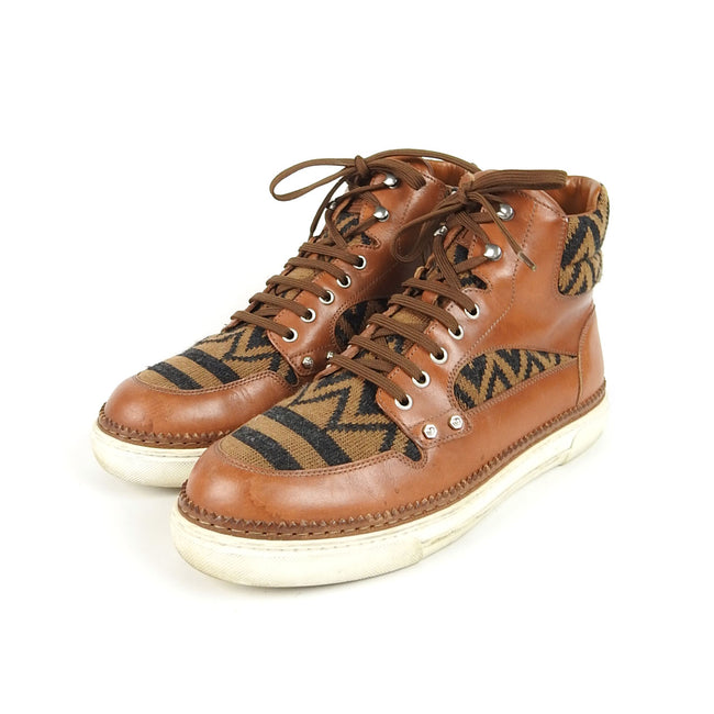 Louis Vuitton Wool/Leather High Top Sneakers Size 7