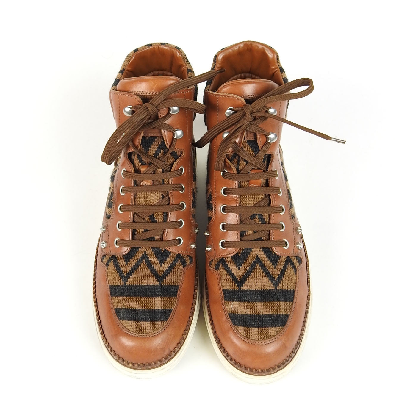 Louis Vuitton Wool/Leather High Top Sneakers Size 7