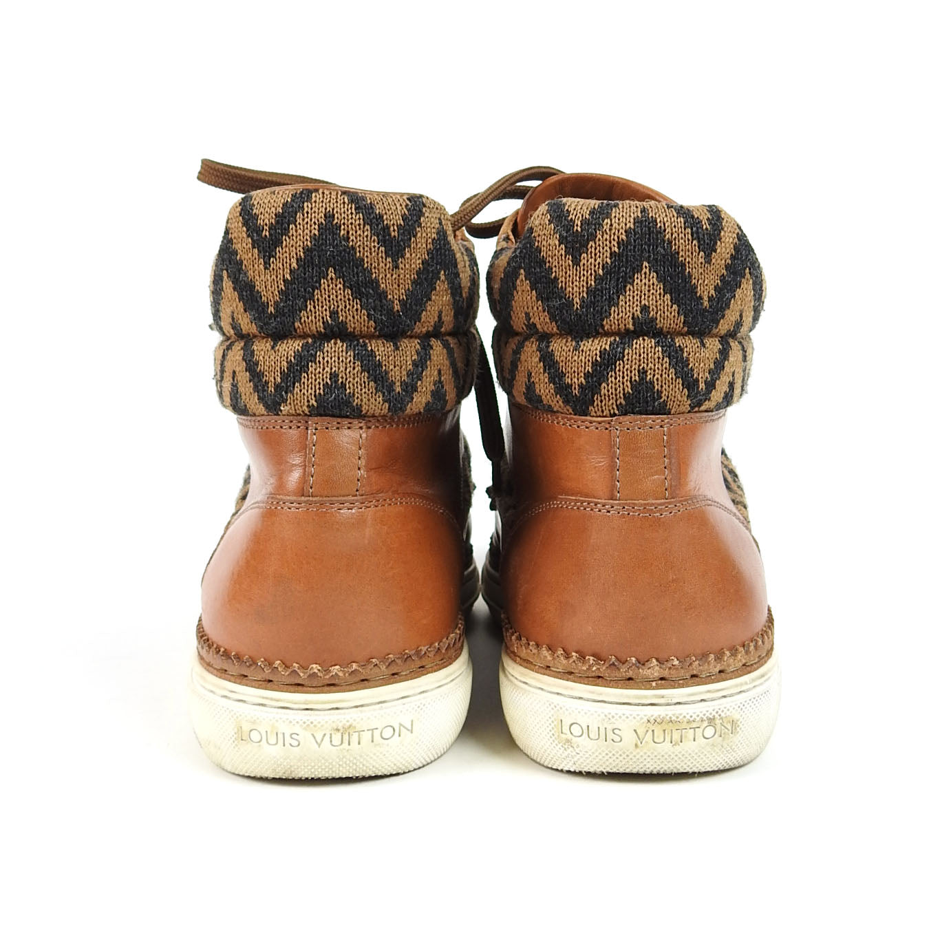 Louis Vuitton Wool/Leather High Top Sneakers Size 7