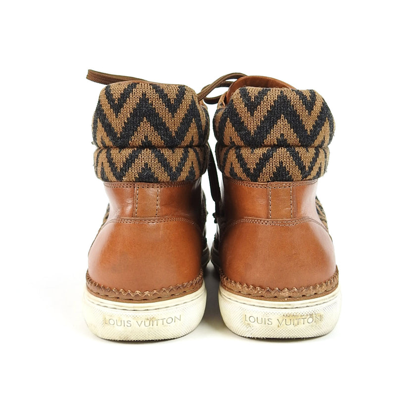 Louis Vuitton Wool/Leather High Top Sneakers Size 7