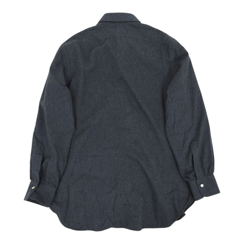 Kiton Grey Brushed Cotton Shirt Size XL