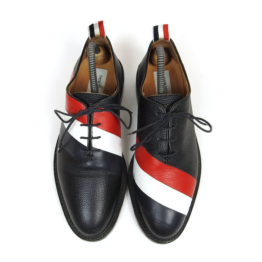 Thom Browne Pebbled Leather Striped Oxfords Size 8