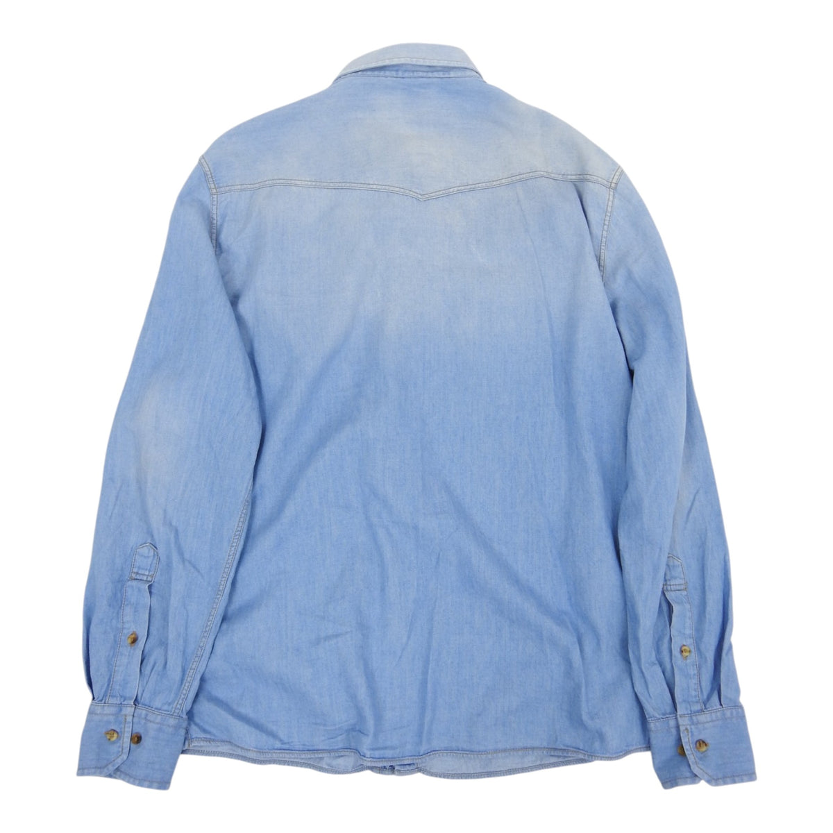 Brunello Cucinelli Snap Button Chambray Western Shirt Size XXL