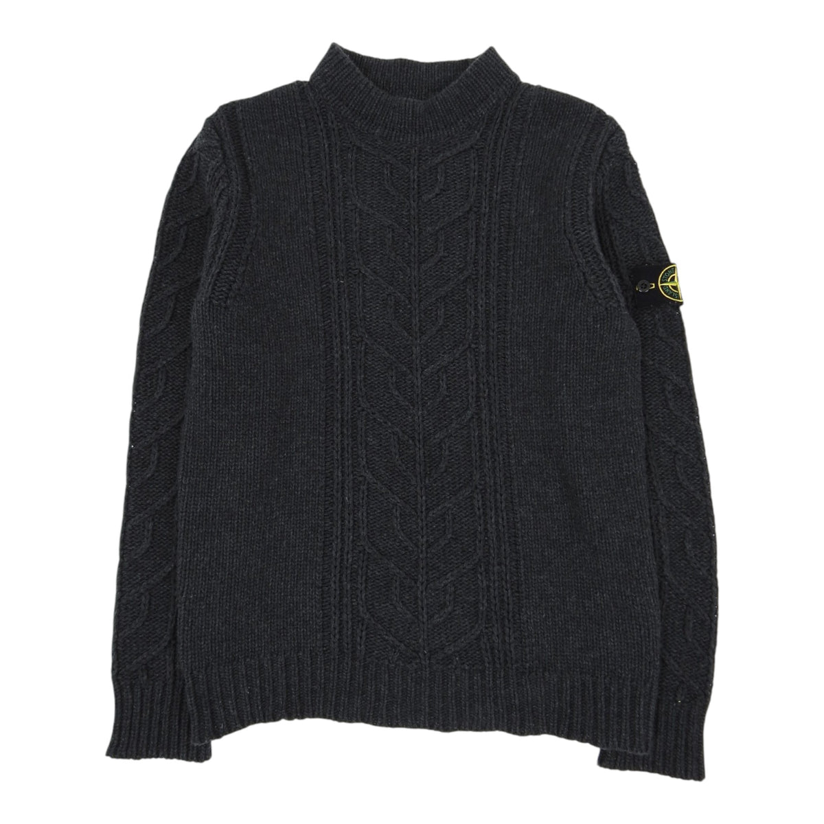 Stone Island charcoal cableknit mockneck size Medium