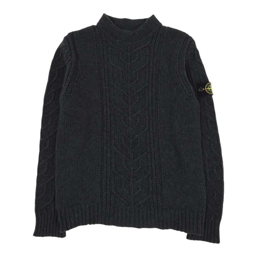 Stone Island charcoal cableknit mockneck size Medium