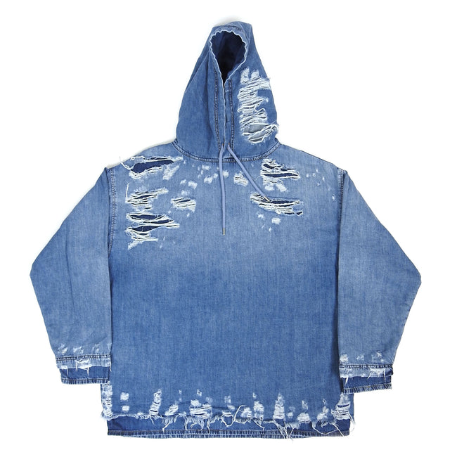 Diesel Distressed Denim Hoodie Size Medium