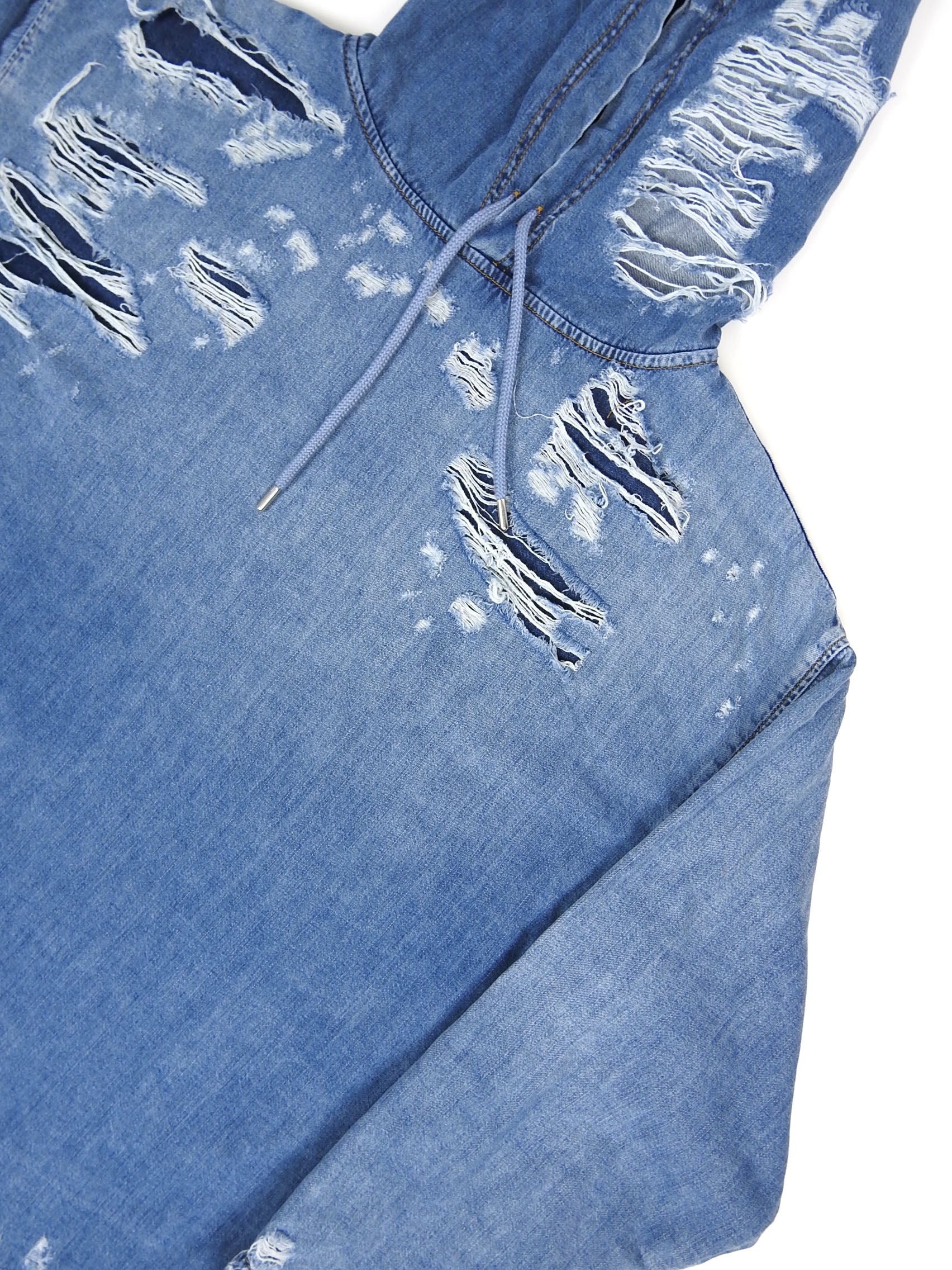 Diesel Distressed Denim Hoodie Size Medium