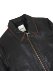 Sandro Brown Distressed Leather Zip Jacket Size Small