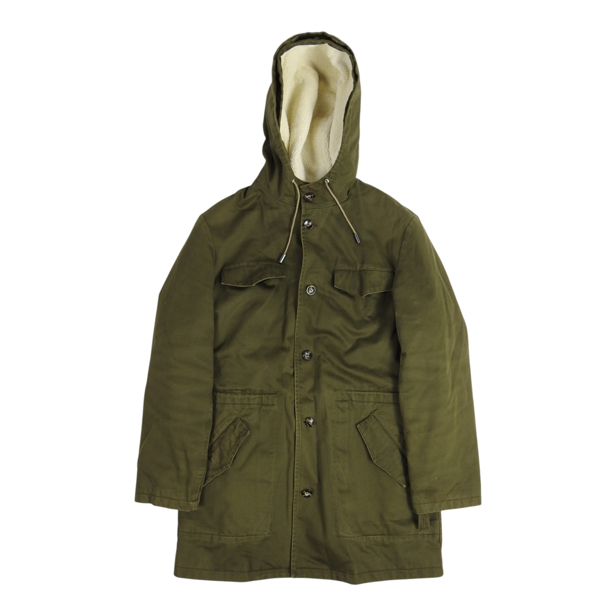 A.P.C. Sherpa Lined Military Parka Size Medium