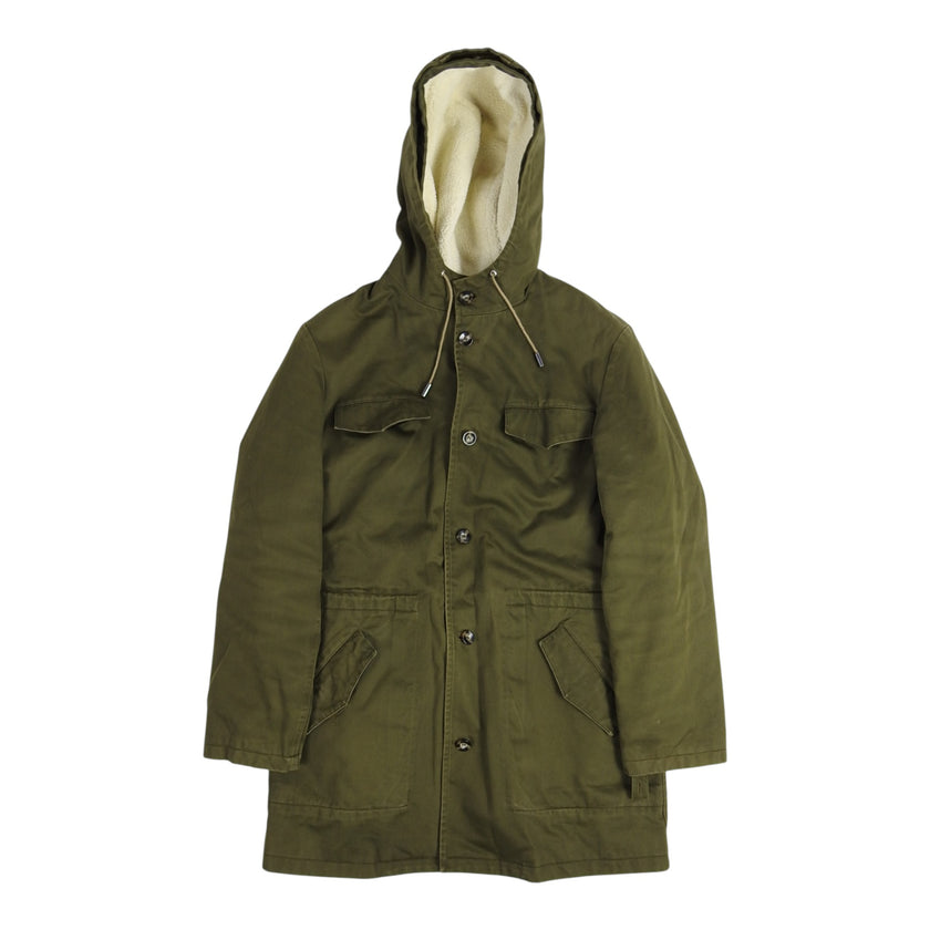 A.P.C. Sherpa Lined Military Parka Size Medium
