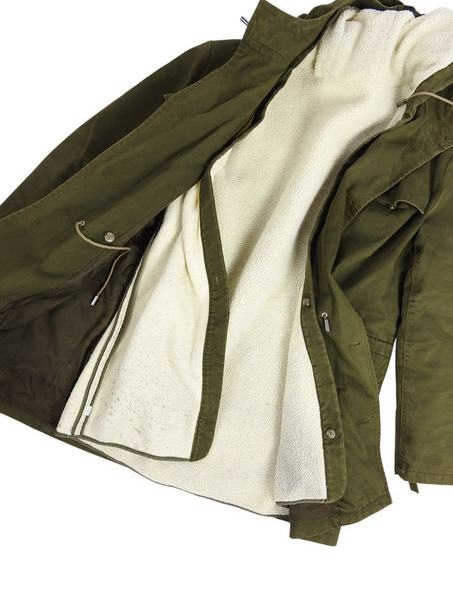 A.P.C. Sherpa Lined Military Parka Size Medium